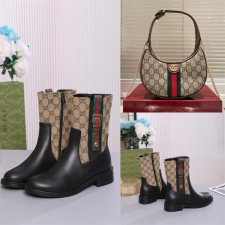 High quality boots & shoulder bag set free shipping GUI #X0131