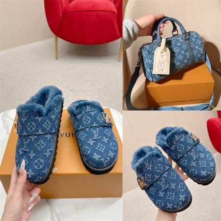High quality denim slipper & handbag bag free shipping LOV #X0230