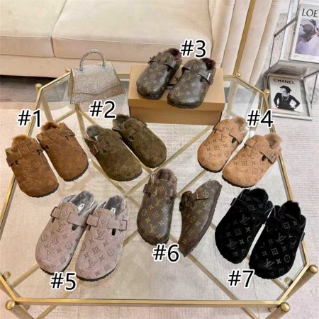 High quality couple fuzzy slipper size:5-12 with box LOV #X0318