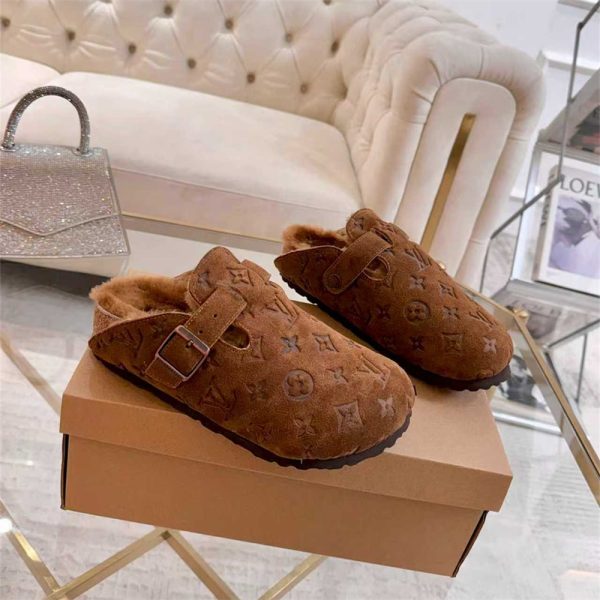 High quality couple fuzzy slipper size:5-12 with box LOV #X0318