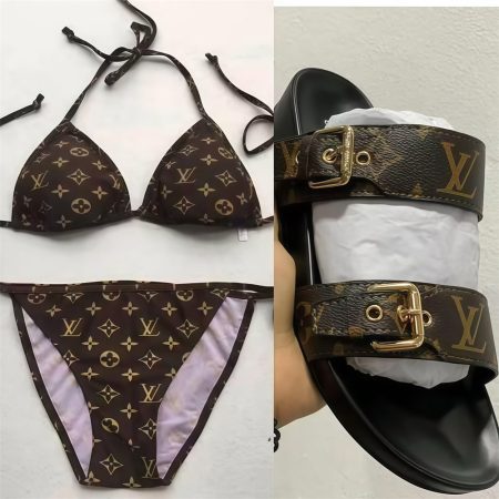 1 Set swimsuit & slipper free shipping LOV #X0785