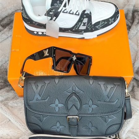1 set  sneaker & shoulder bag & sunglass free shipping LOV #X0846