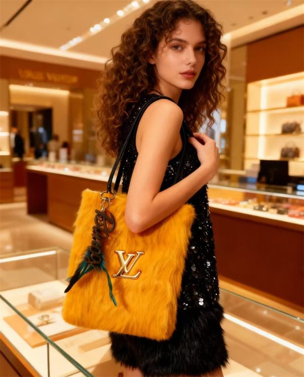 Wholesale fashion fuzzy handbag LOV LS #X0869