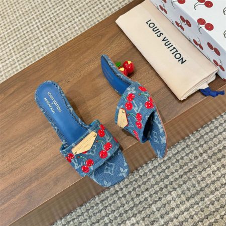 High quality denim slippers & tote bag free shipping LOV #X1023 - Image 3