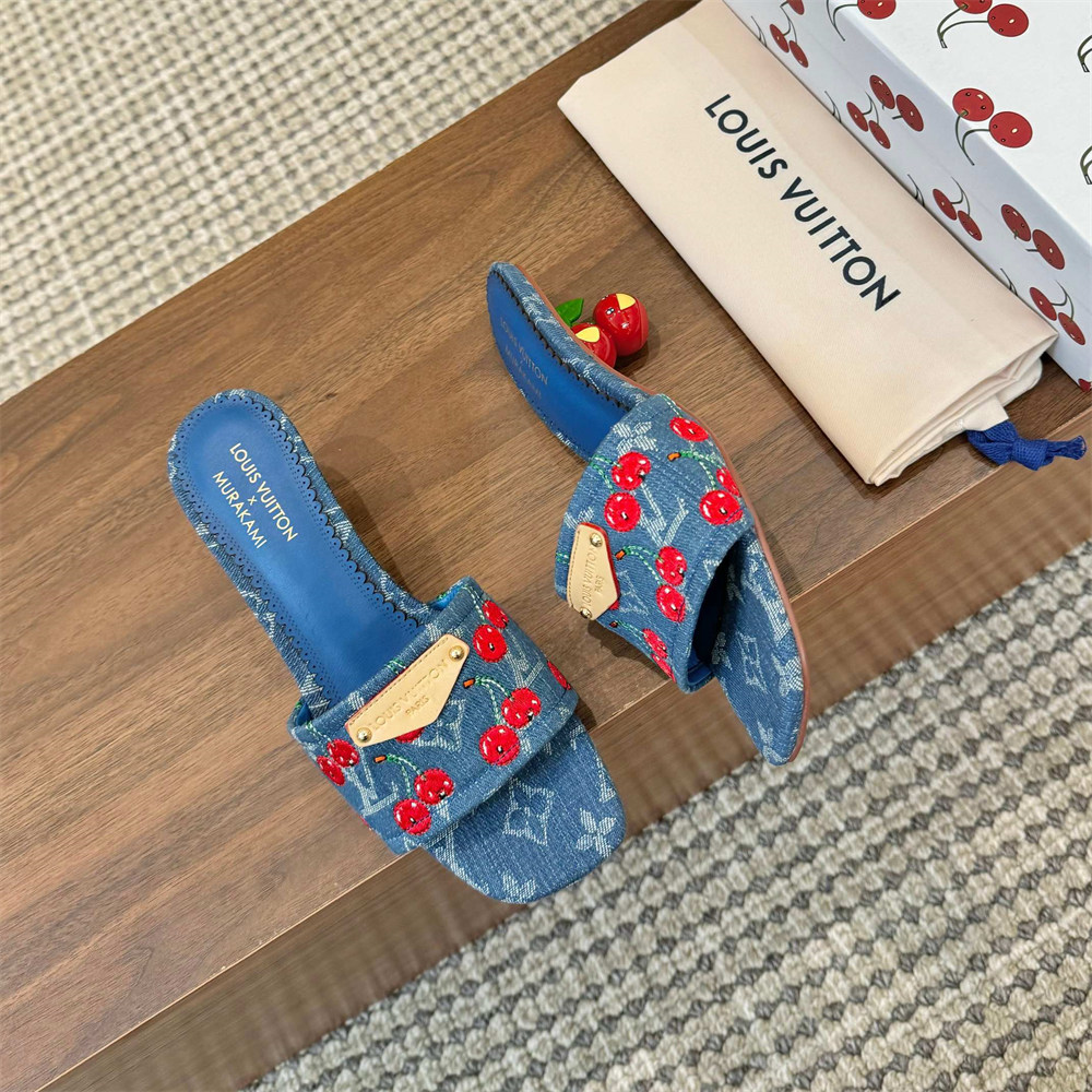 High quality denim slippers & tote bag free shipping LOV #X1023 - Image 3