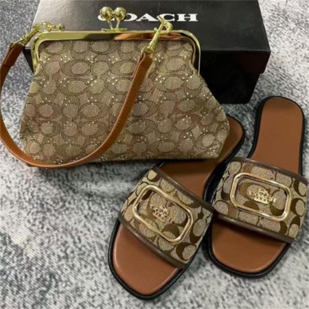 1 set fashion slippers & shoulder bag free shipping COH #X1026