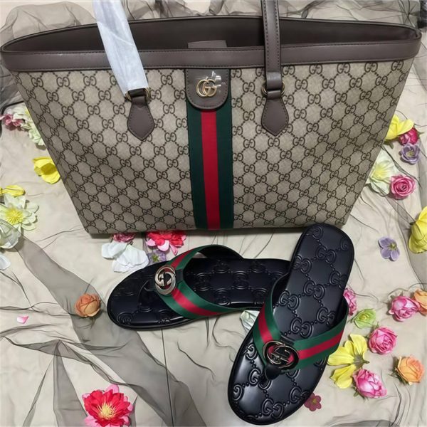 High quality slipper & Tote bag set free shipping GUI #X1038