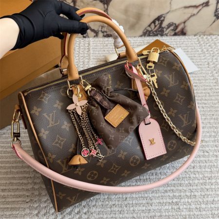 Top quality real leather handbag speedy size:30cm LOV DS #X1102