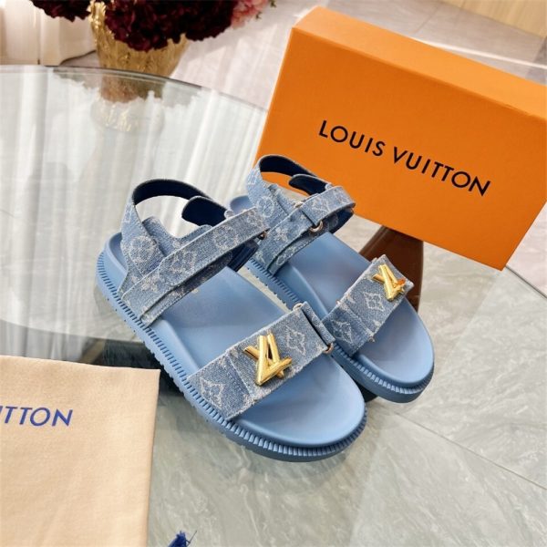 High quality denim sandals & shouldeg bag free shipping LOV #X1173