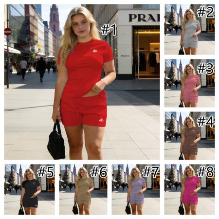 Wholesale cotton sport short suit for women Size:S-XL ALO WYS  #X1193