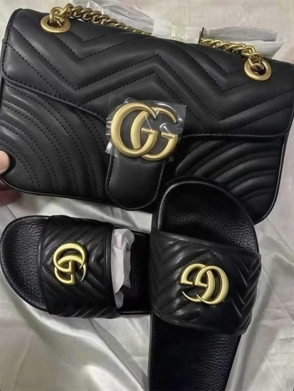 High quality slipper & shoulder bag free shipping GUI #X1199 - Image 1