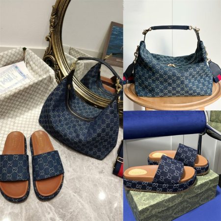 High quality slipper & shoulder bag set free shipping GUI #X1206