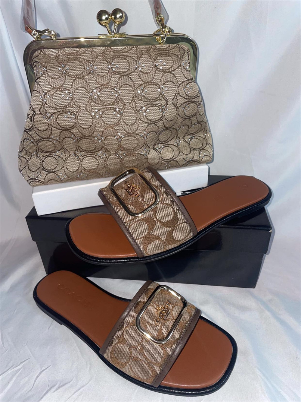 1 set slippers & shoulder bag free shipping COH #X1232 - Image 1