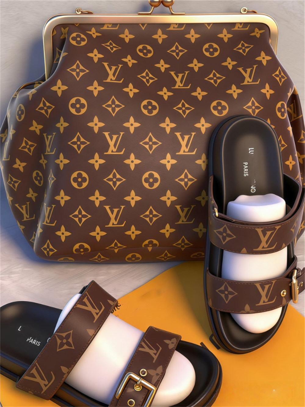High quality slipper & handbag set free shipping LOV #X1244 - Image 1