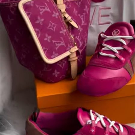 High quality sneaker & bucket bag set free shipping LOV  #X1259