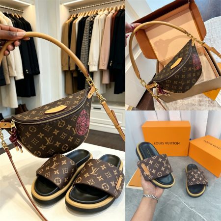 High quality slipper & waist bag set free shipping LOV #X1276