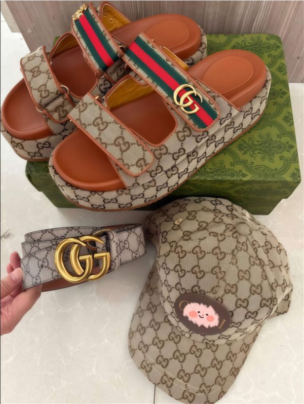 1 set fashion slippers & hat & belt free shipping GUI #X1293