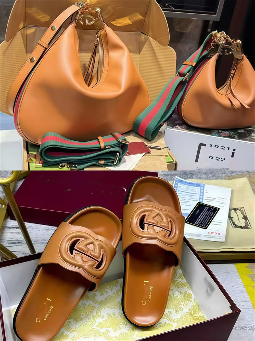 High quality slippers & shoulder bag set free shipping GUI #X1327 - Image 1