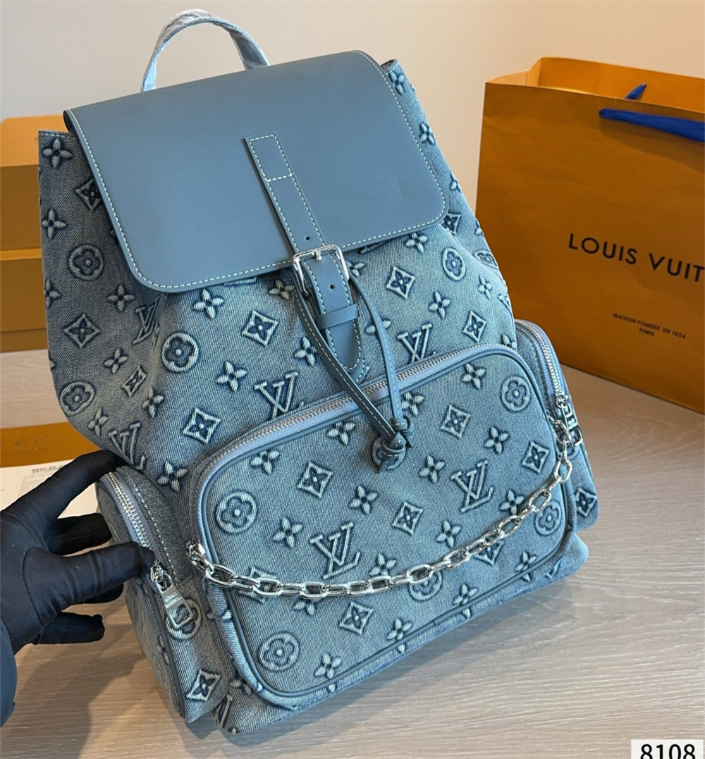 Top quality denim backpack size:30*18*43cm LOV #X1345 - Image 1