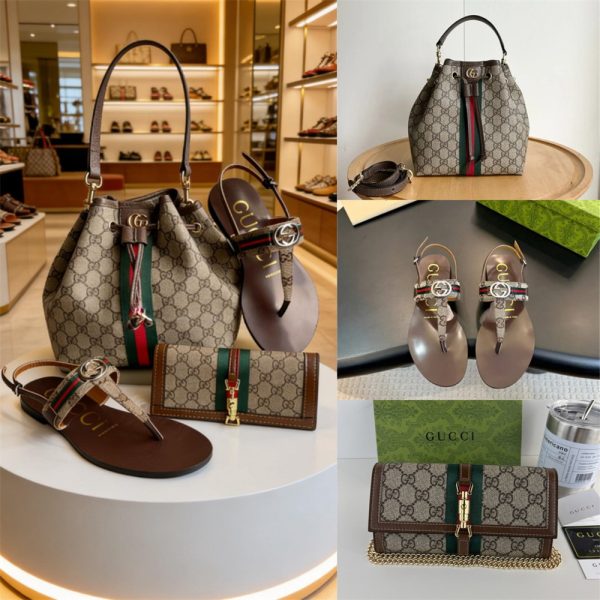 High quality slippers & bucker bag & wallet set free shipping GUI #X1351