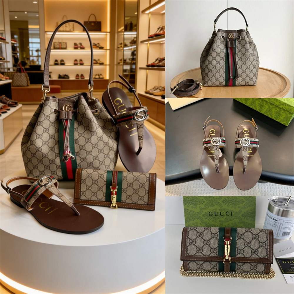 High quality slippers & bucker bag & wallet set free shipping GUI #X1351 - Image 1