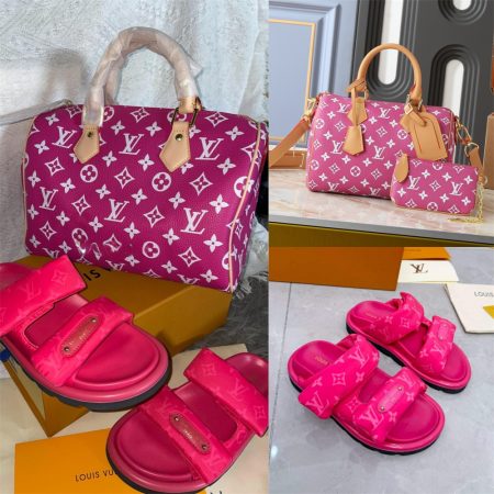 High quality slippers & handbag set free shipping LOV #X1370