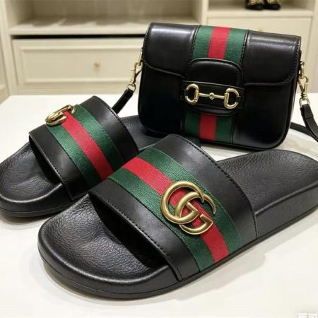 High quality slippers & shoulder bag set free shipping GUI #X1391