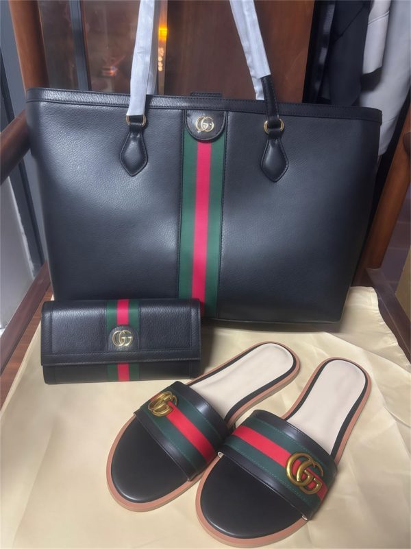 High quality slippers & tote bag & wallet set free shipping GUI #X1395
