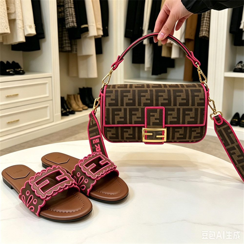 High quality slipper & shoulder bag set free shipping FEI #X1422 - Image 1