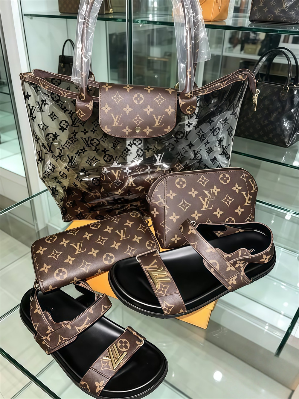 High quality sandal & combination bag set LOV #X1432 - Image 1