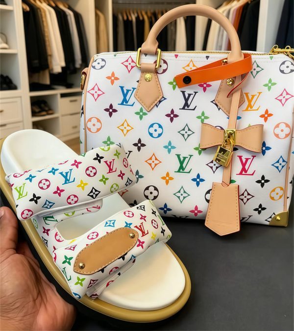 High quality slipper & speedy bag set free shipping LOV #X1441