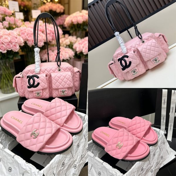 High quality slipper & shoulder bag set free shipping CHL #X1443