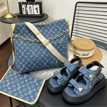 High quality denim sandal & shoulder bag free shipping LOV #X1480