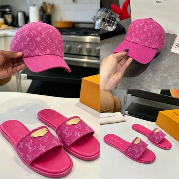 High quality slippers & hat set free shipping LOV #X1491