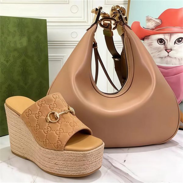 High quality slippers & shoulder bag set free shipping GUI #X1497