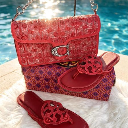 High quality slippers & shoulder bag set free shipping COH & TOH #X1528