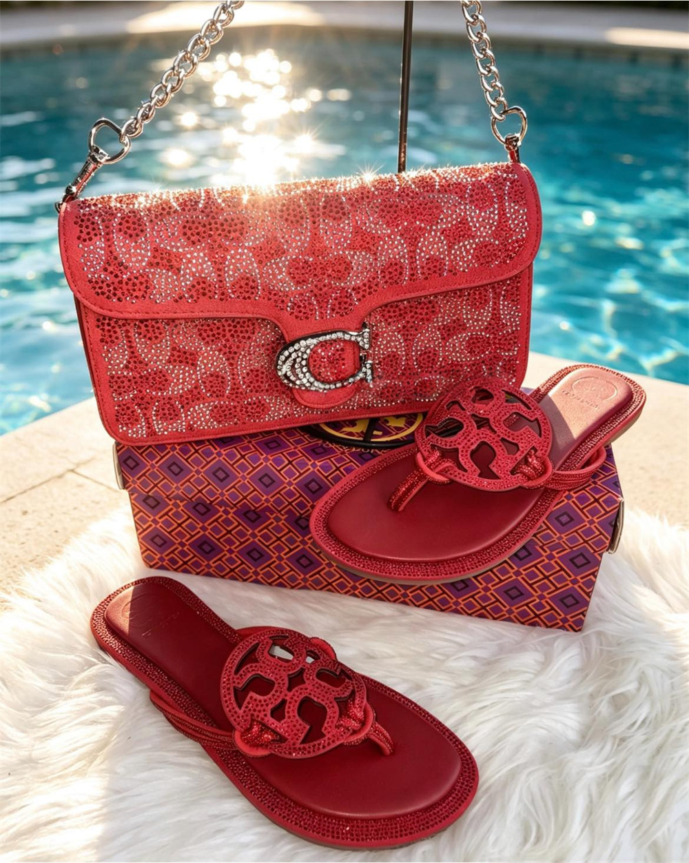 High quality slippers & shoulder bag set free shipping COH & TOH #X1528 - Image 1