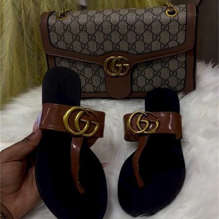 High quality slippers & shoulder bag set free shipping GUI #X1533