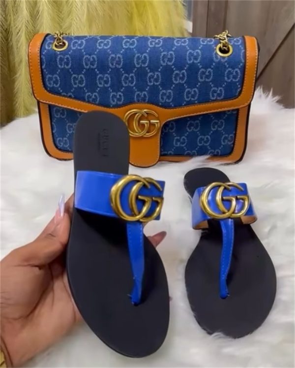 High quality slippers & shoulder bag set free shipping GUI #X1534