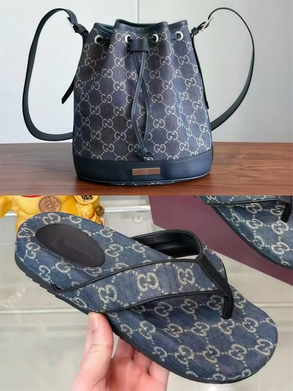 High quality slipper & bucket bag set free shipping GUI #X1551