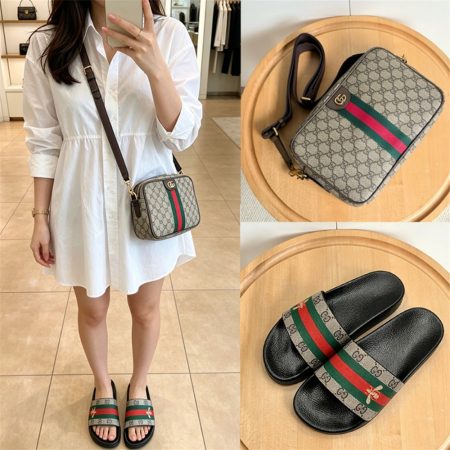 High quality slippers & shoulder bag set free shipping GUI #Z0675