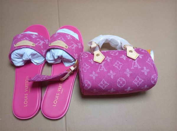 High quality slippers & handbag set free shipping LOV #Z0699
