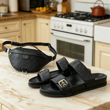 High quality slipper & waist bag set free shipping LOV #Z0700