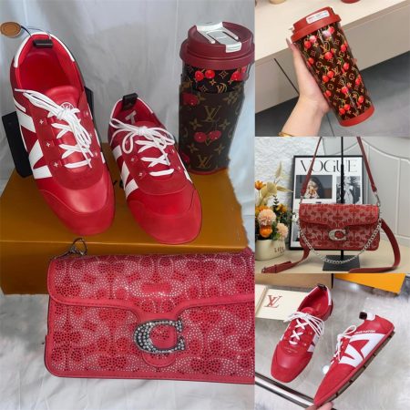 High quality sneaker & shoulder bag & cup set free shipping LOV #Z0701