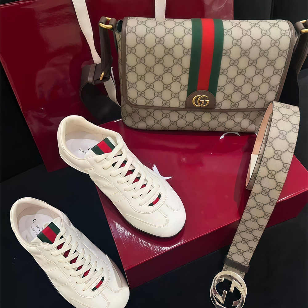 High quality sneaker & messenger bag & belt set free shipping GUI #Z0726 - Image 1