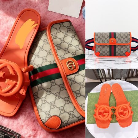 High quality slippers & waist bag set free shipping GUI #Z0763