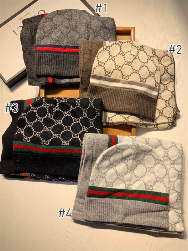 Wholesale Fashionable scarf & hat set GUI #A0312