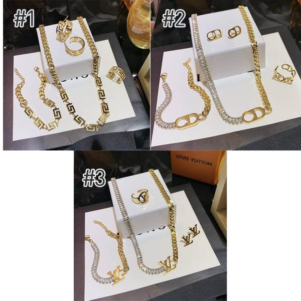 Wholesale Earring & Necklace & Ring & Bracelet set #AB15338