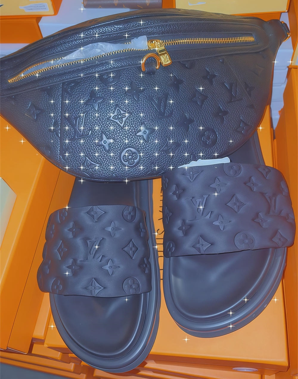 High quality slipper & waist bag set free shipping LOV #X1440 - Image 1