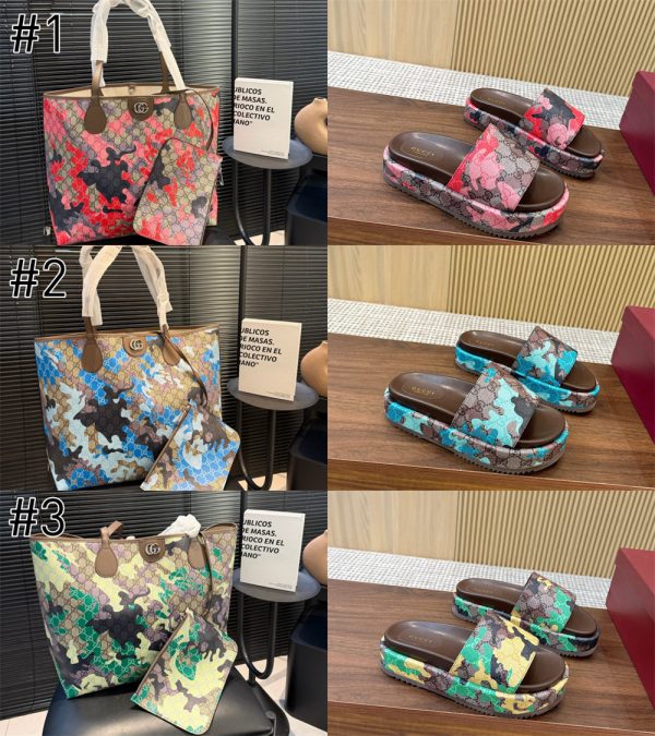 High quality slipper & Tote bag  free shipping GUI #Z0427